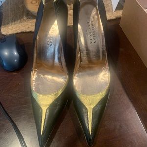 Christian LaCroix Black & Gold Heels